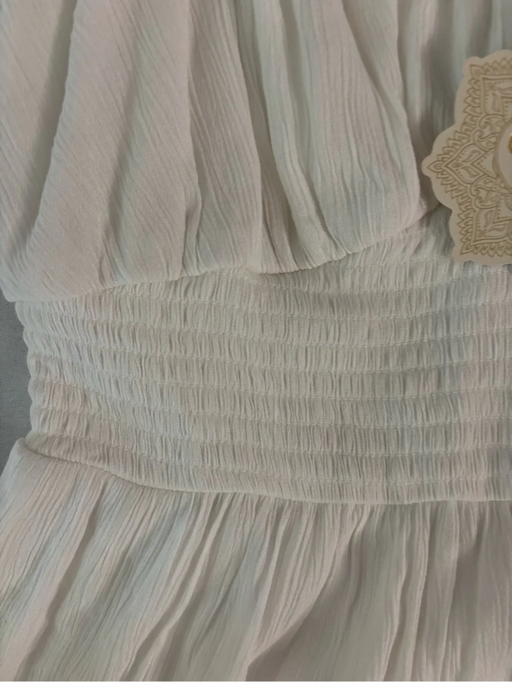 Indulge NWT White Ruffled Puff Sleeve Tiered Dress